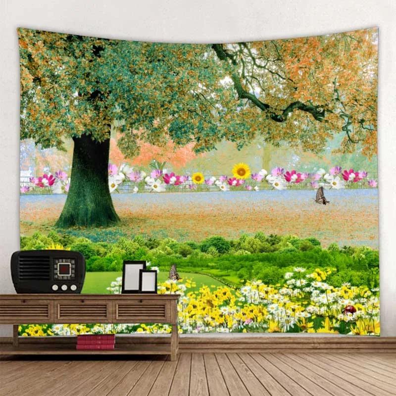Beautiful Nature Waterfall Forest Printed Tapestry Bohemian Wall Hanging Bedroom Living Room Decoration