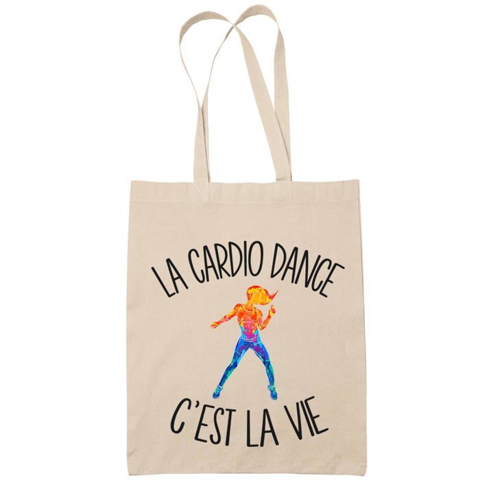 Tote bag - PLANETEE - cardio dance c'est la vie - Coton - Beige - Imprimé en France