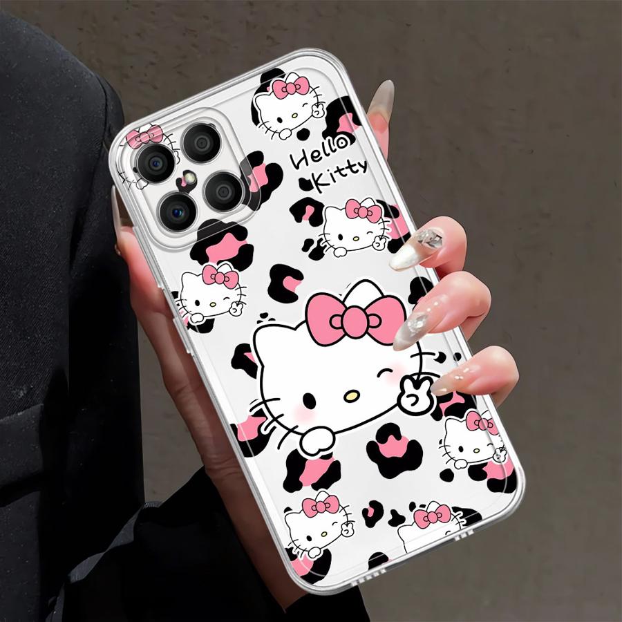 

Hello Kitty Leopard Print Pattern Soft Phone Cover Case for Honor X8b 90 Lite X9a X9b X8 X8a X7b Honor X8a