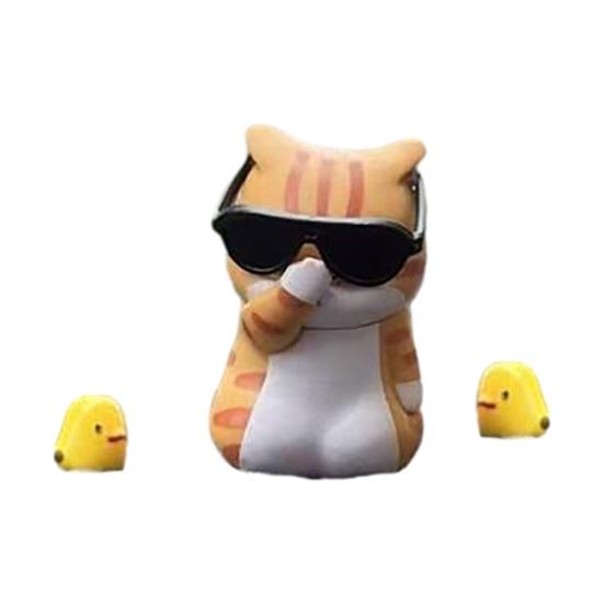 Mini Cat Figurines Car Dashboard Decoration Cute Cat Car Interior Accessories for Home Office Desk Automotive Decor