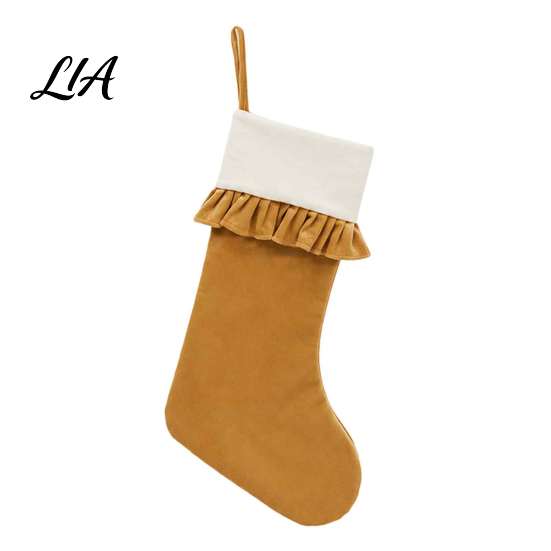 Decorative Xmas Stockings for Home Decor Large Ruffled Cuff Christmas Stockings, Thick Gift Sack with Hanging Elegant Tree Rope, Fireplace Candy