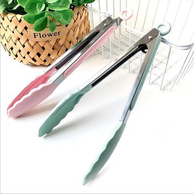 Pince Alimentaire Clip Pince BBQ Silicone Pince Salade Clip Barbecue Antiadhésif Pince Outils Gadgets Acier Inoxydable