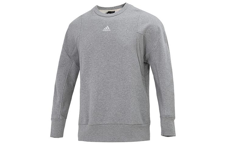 Adidas M Internal Crew Fleece Lined Crew Neck Long Sleeved Pullover Sweatshirt Men s Gray HB6560 M