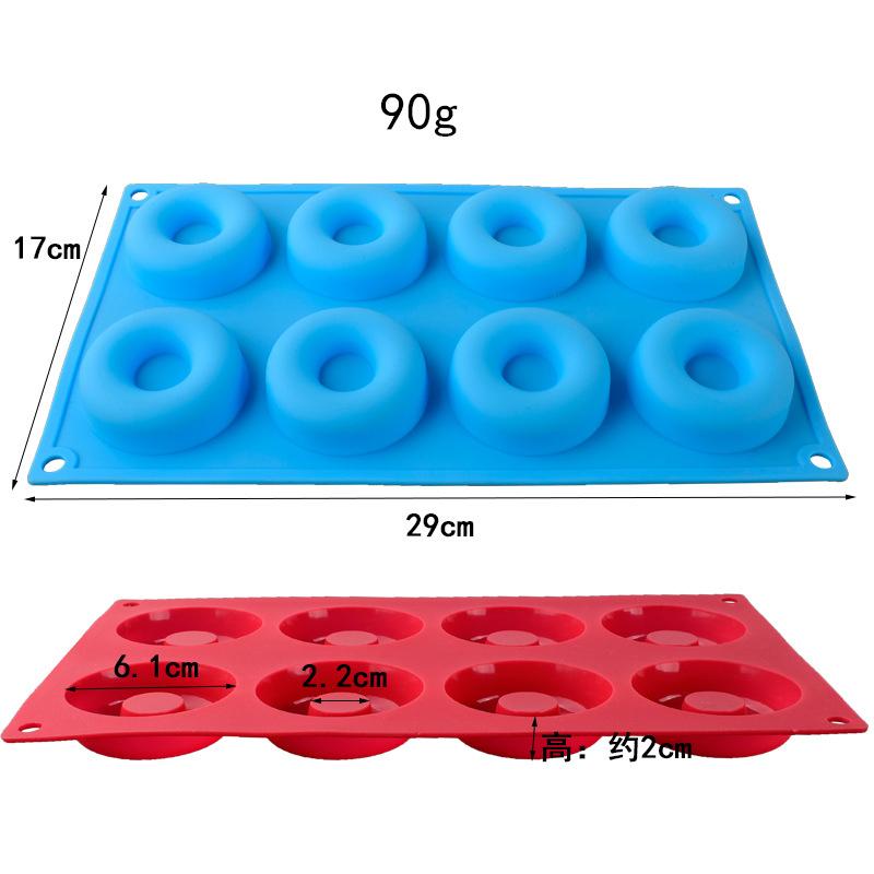 6/8 Cavity Silicone Donut Mold Baking Pan Mold Bread Pastry Mold DIY Baking Tray Doughnut Dessert Making Cake Tools