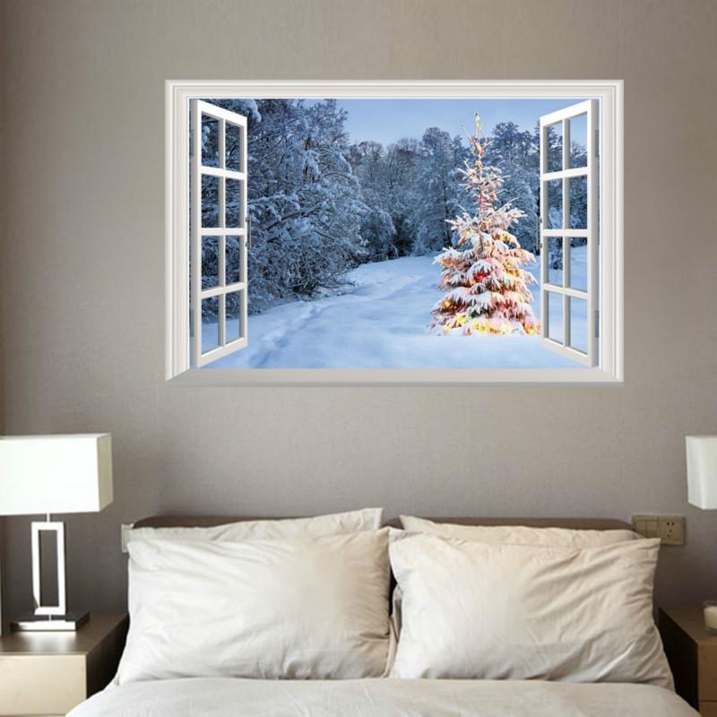 Christmas Window 3D Wall Stickers Personality Home Christmas Decoration Stereo Wall Stickers