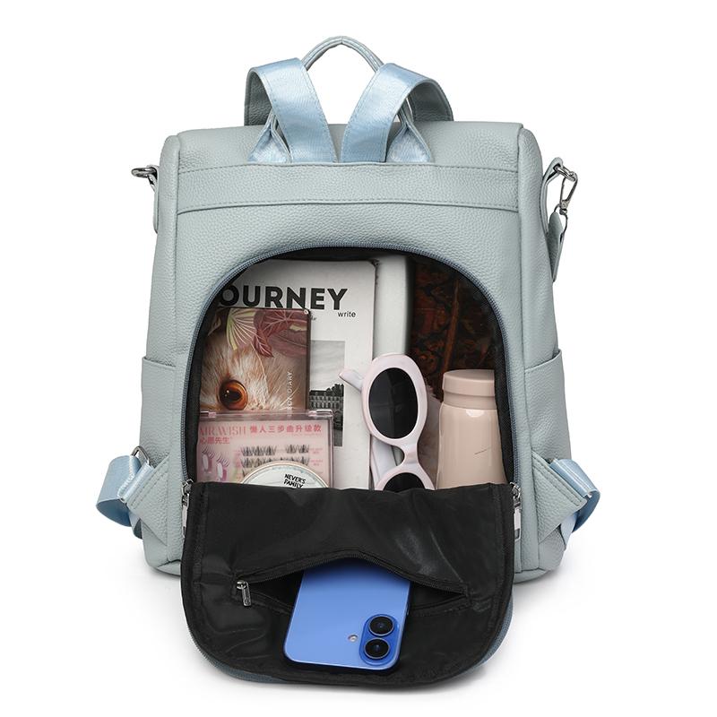 Outdoor Travel Bag PU Women's Large Capacity Backpack Multifunctional Shoulder Bag