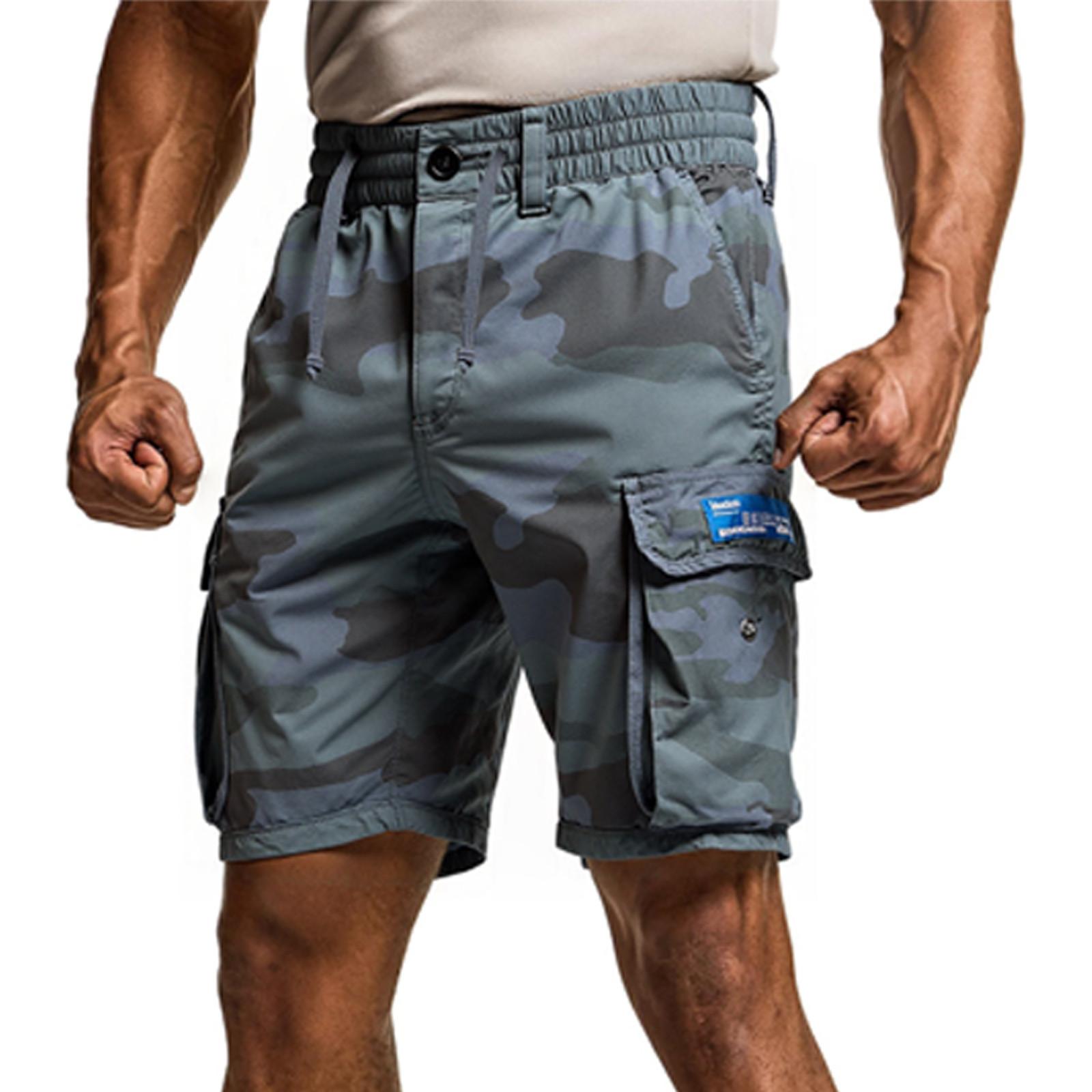 

Men s Cargo Shorts, Lightweight Camouflage Outdoor Quick-Dry Elastic Waist Shorts with Multi-Pockets XL