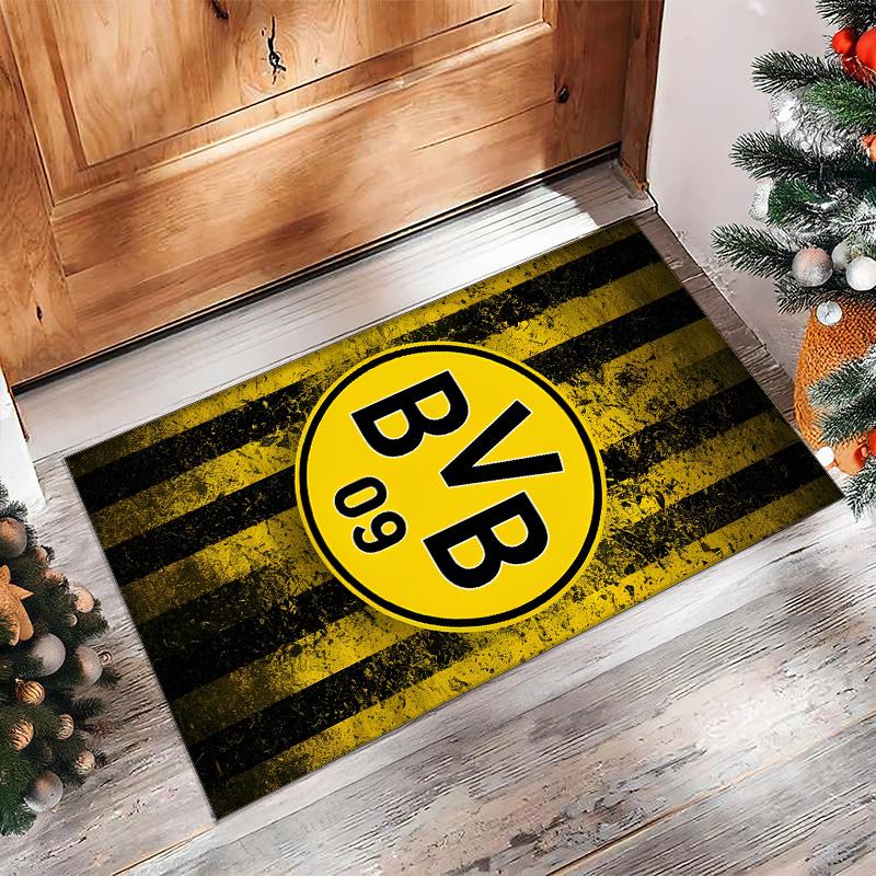 Borussia Dortmund Theme rug Soft Crystal Velvet Area Rug Non-Slip Floor Carpet for Living Room Bedroom Nursery