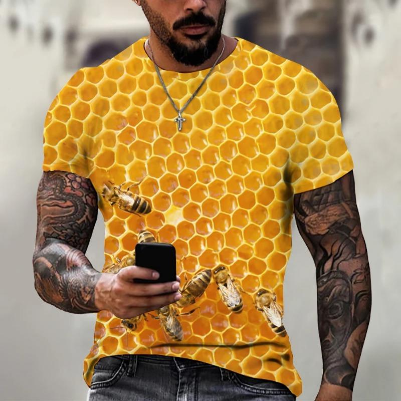 Funny Bee Series Print T Shirts Men's Women Casual O-Neck Short Sleeve T-shirt Oversized Streetwear Tees Tops Kids Clothing