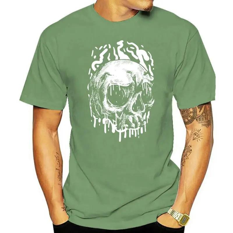 Dripping Skull T-Shirt S-5Xl Screenprinted Rock Mens Punk Goth Metal Grunge Retro Tee Shirt