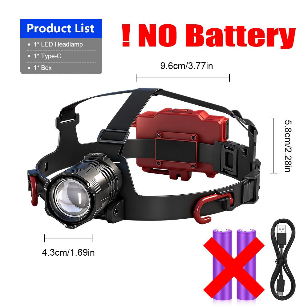 Powerful Headlight 18650 USB Rechargeable Lamp Waterproof Sensor Head Flashlight Dimmable Safety Helmet Headlamp Mining Cap Lamp