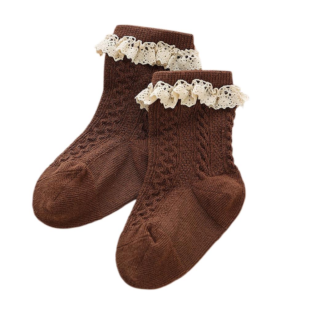 Citgeett Toddler Baby Girls Princess Socks Spring Autumn Lace Trim Socks for Party, Wedding, Photography