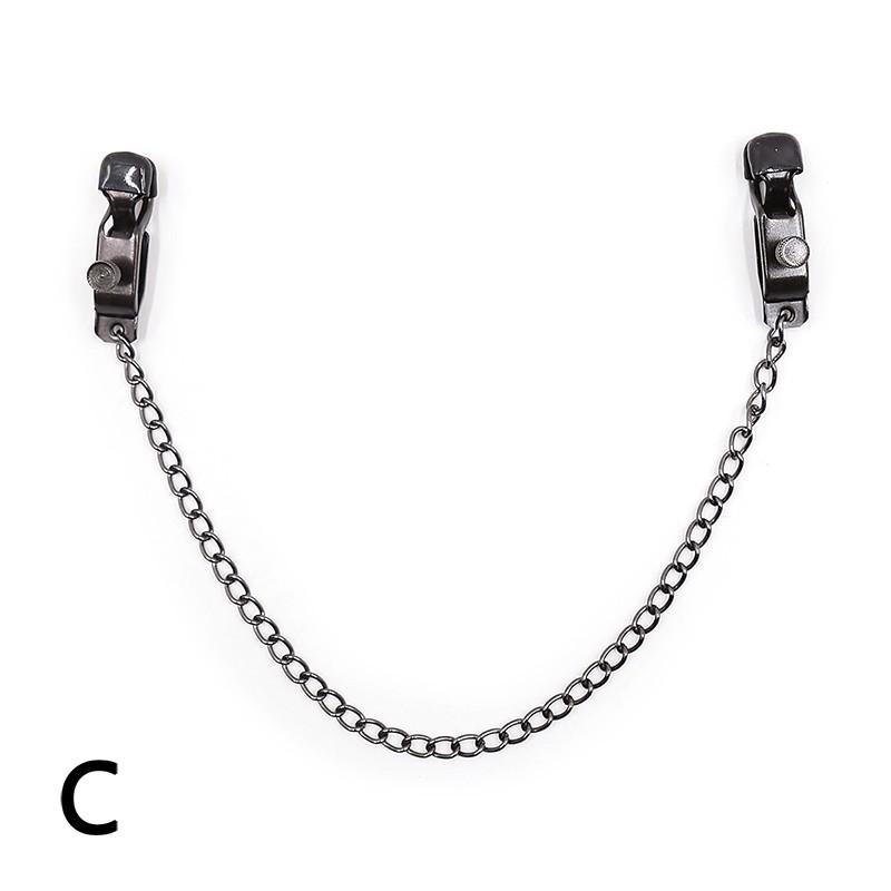1 Pair Sexy Nipple Clamps Labia Clips With Chain Clip Sm Fetish Bust Massager Stimulate Sex Toy Flirt Bondage Exotic