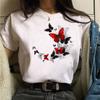 Women Tshirt Watercolor Butterfly Print Tshirt Summer Female Tops Casual Short Sleeve T-Shirts Harajuku Graphic Tee Cute T-Shirt