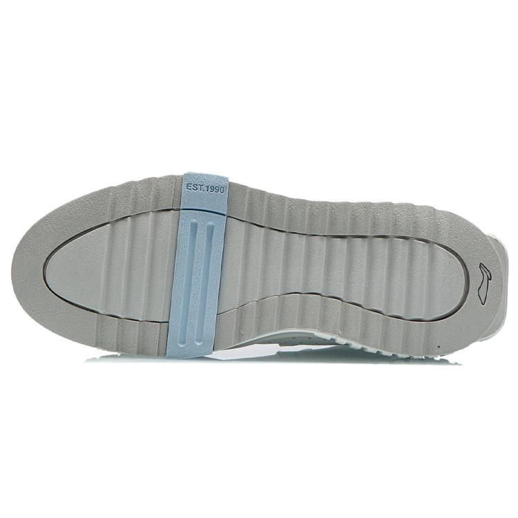 New LiNing Coverage Anti Slip Wear Resistant Lightweight Breathable Mid Top Skateboard Shoes Men's White Blue AGCR311-1
