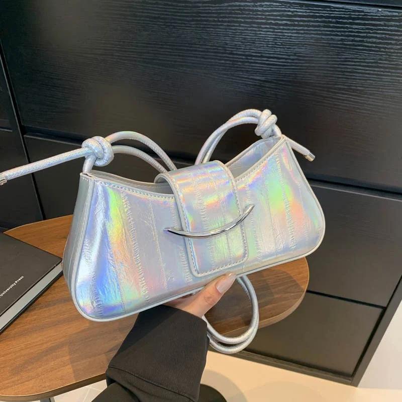 Borsa a tracolla con scomparto interno solido, decorazione con cintura, alta qualità, tasca con cerniera in PU per donna.