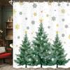 Christmas Tree Shower Curtain Green Trees Snowflake Decorative Bath Curtain Xmas Holiday Waterproof Fabric Bathroom Curtain Se