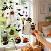 PVC Window Decal 6 Sheets Halloween Clings, Spooky Ghost Pumpkin Bat Wall Sticker Sticker, Reusable Static Glass Decals for Holiday Party Home Decor
