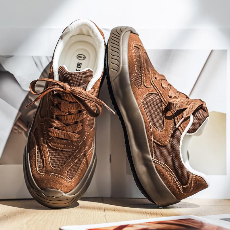 Fashion Suede Leather Men Causal Shoes Spring Summer Man Tenis Masculino Leisure Walk Sneakers Lac-up Outdoors Treking Footwear Trainers