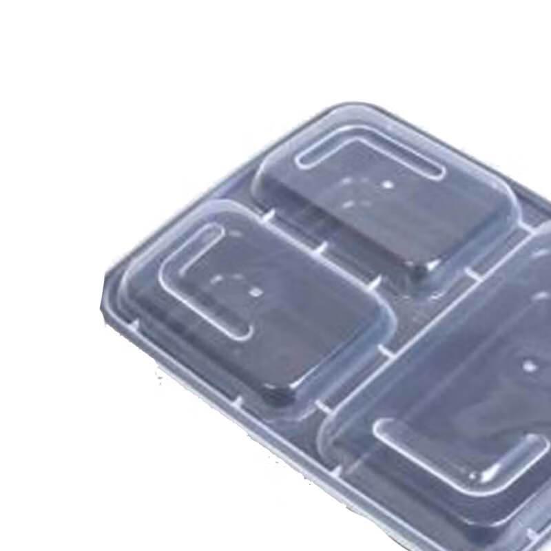 Disposable 3-Compartment Black Takeaway Container