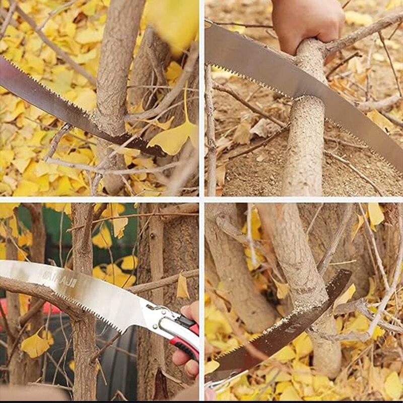 Serra de Poda AIRAJ com Bainha de Segurança, Serra de Poda para Jardinagem 52CM/20 Polegadas, Lâmina Curva de Aço SK5, Trava de Lâmina Segura e Confiável
