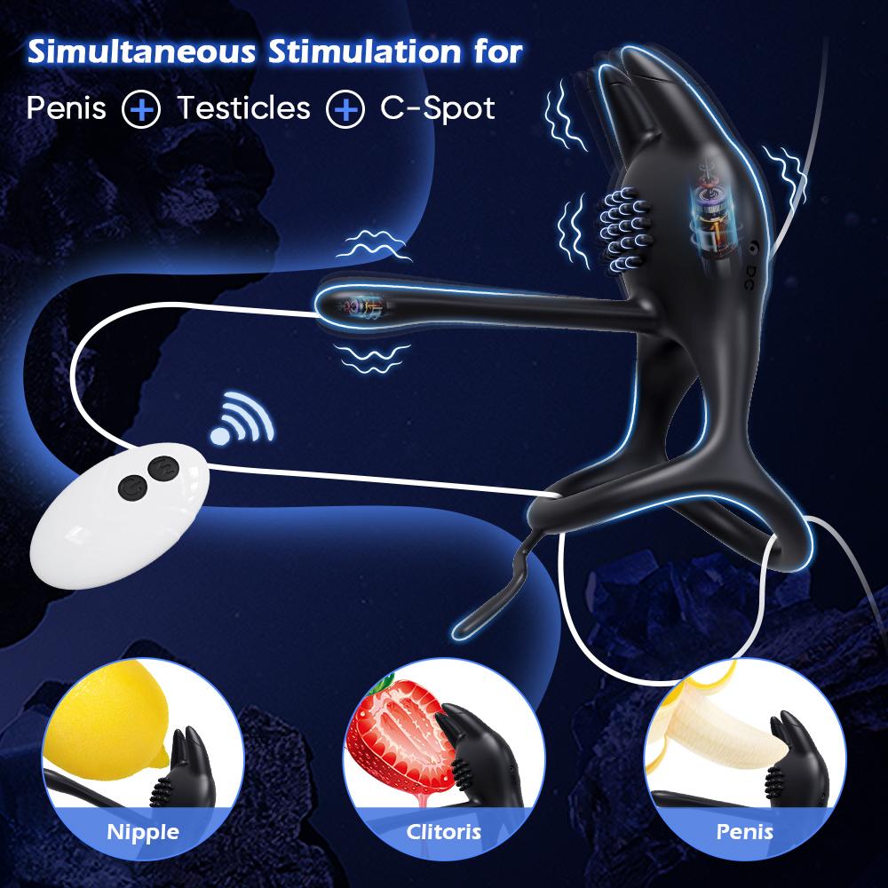 Remote Control Penis Ring Vibrator for Men Ejaculation Delay Penis Extension Penetration Vibrator Cock Ring Sex Toy for Couple