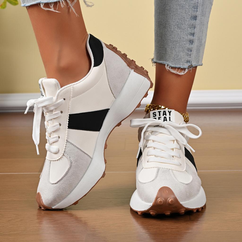 Fashion Women Sneakers 2025 Casual Versatile Thick-soled Running Sneakers Women Spring Autumn High-quality Luxury Lace-up Shoes Women