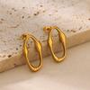 Vintage náušnice z nerezové oceli pro ženy Zlatá barva Nepravidelná geometrie Piercing náušnice Trend Estetické šperky