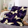 1pc Butterfly Night Lightweight Flannel Blanket, Comfortable and Warm Blanket, for Office and Camping Sofa Bed, Livingroom094