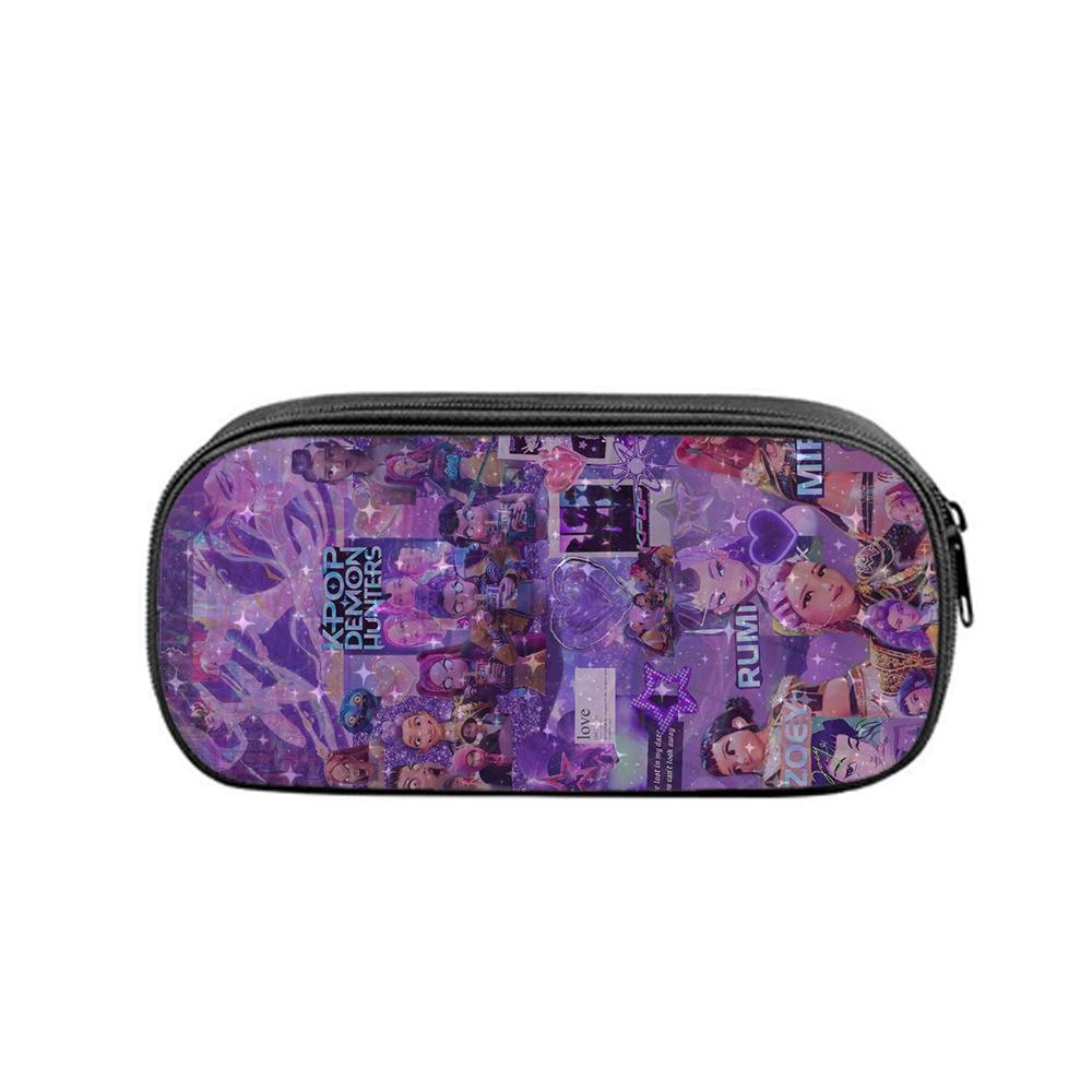Huntrix Kpop student print pencil bag Kpop witch hunting girl group student storage stationery bag pencil bag KTY