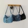 Multi-Pocke Crossbody Bag Denim Commuter Tote Bag Women Large Capacity Messenger Bag