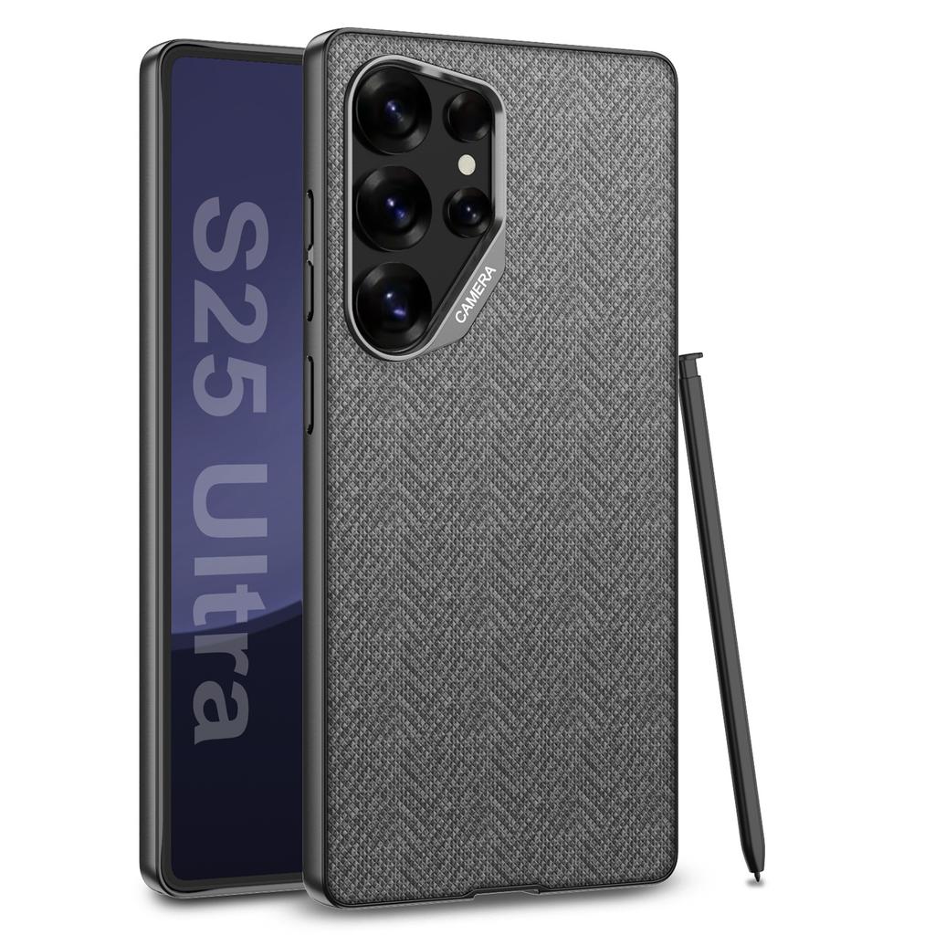 Samsung S25 Ultra Mobile Phone Case Magnetic Protective Case Nibu S25 Plain Leather Rotary Ring Bracket