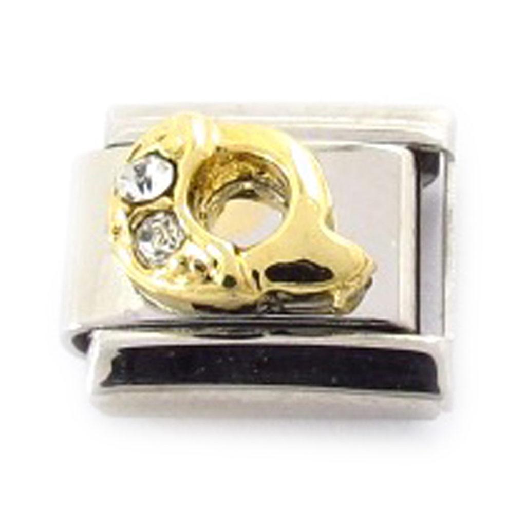 Les Trésors De Lily [C6071] - 'Q' Letter Gold White Mesh