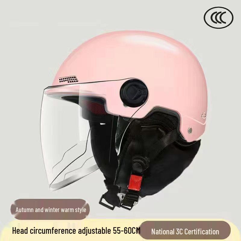 "3C Certified Warm Electric Motorcycle Helmet for Men & Women - Cold Protection for Autumn & Winter"