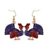 12 Styles Turkey Collection Drop Earrings Colorful Enamel Ear Stud For Women Gilrs Thanksgiving Day Party Jewelry Festival Gift