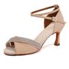 New Diamond Faced Women's Latin Dance Shoes Fashion Wedding Ball Soft Bottom Salsa Ruma Dance Heel Height 7CM