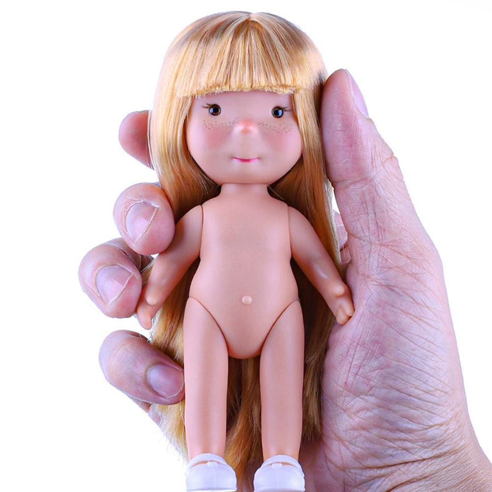 3D Simulation Eye Cute Doll Home Toy 14Cm Mini Sweet Potato Doll Vinyl Material Bean Eye Doll Dark Skin Dress Up Doll Toy