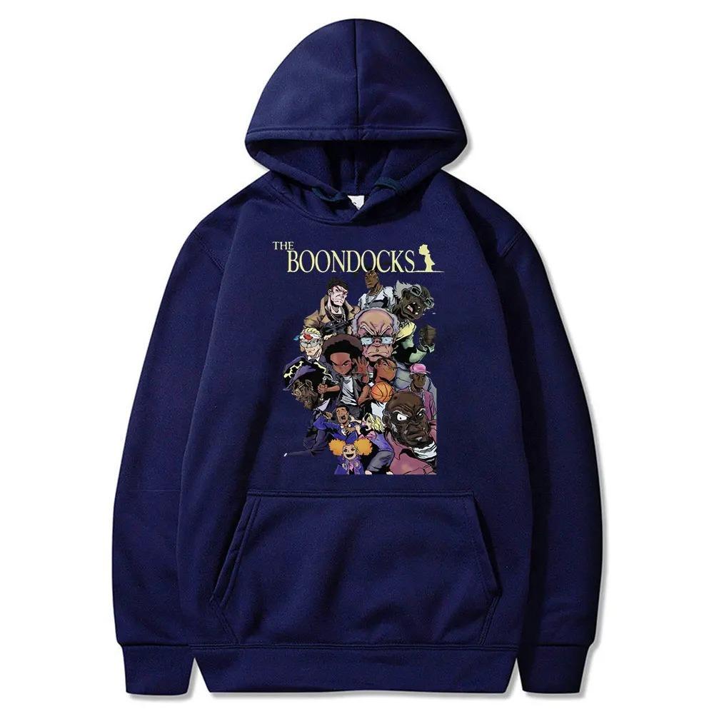 The Boondocks Huey and Riley Printed Hoodie Men Women Anime Autumn Winter Fleece Streetwear