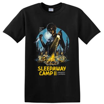 Schullandheim Horrorfilm T-Shirt Killer Lagerfeuer Skelette Slasher Kunst T-Shirt