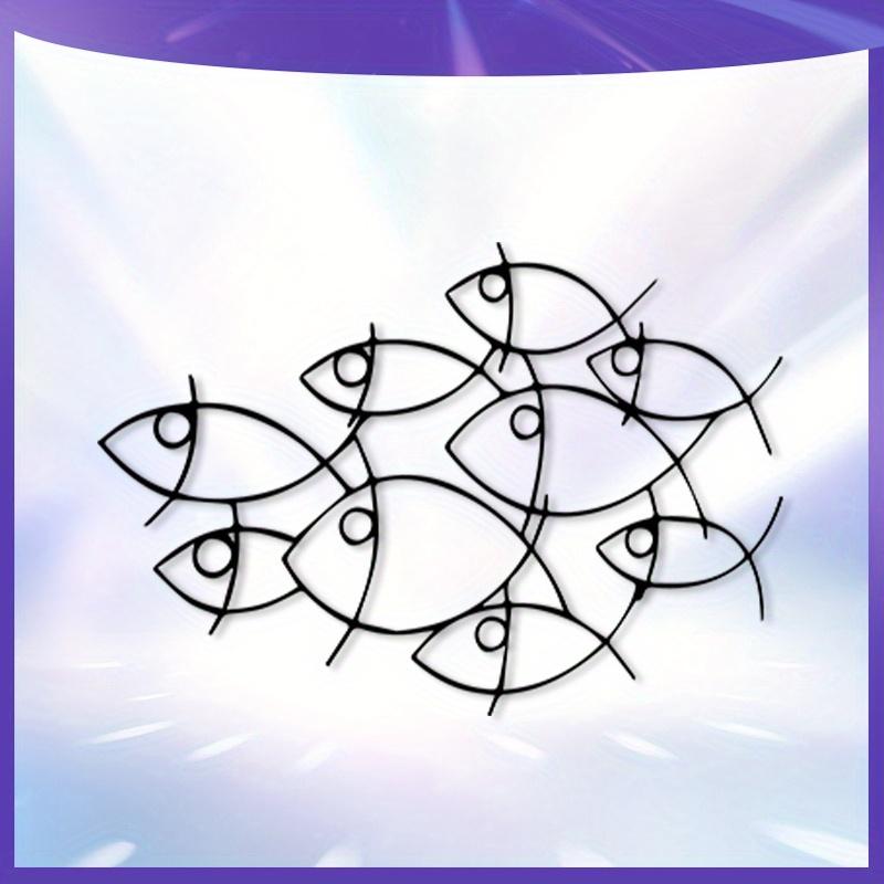 1pc Vintage Nautical Metal Wall Art Ocean Fish Aquarium Decor Weatherproof Iron Christmas Gift