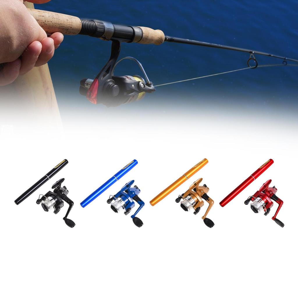 Mini Canne à Pêche et Moulinet Équipement de Pêche Cadeau Mini Cannes à Pêche pour Voyage Pêche sur Glace Radeau Eau Salée Eau Douce Mer Enfants