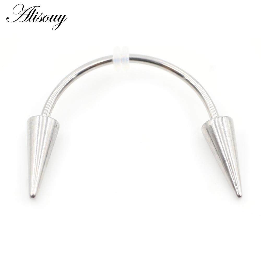 Alisouy 1 шт. Нержавеющая сталь Форма С Шип Острый Конический Наконечник Улыбка Дьявола Зубы Зомби Губа Зуб Тигра Пирсинг Ногтей Украшения для Тела
