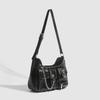 Casual Versatile Fashion Single Shoulder Underarm Bag Millennial Hot Girl Bag Sweet Cool Multi-pocket Motorcycle Crossbody Chain Bag for Women