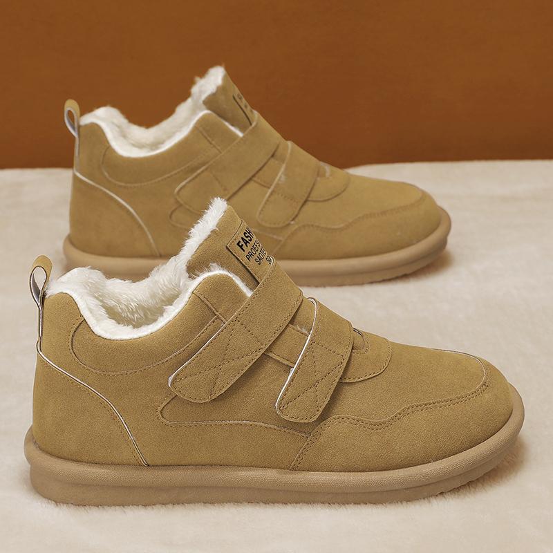 Winter Shoes Fashion Warm Snow Boots Mens Cotton Shoes with Fur Non-slip Waterproof Ankle Boots Outdoor Work Boots Walking Shoes