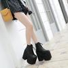 Stivali 17cm Per Donna Moda Stivaletti Neri Stile Punk Autunno Scarpe Cosplay Tacco Alto Stivali Piattaforma Goth Bottes Femme