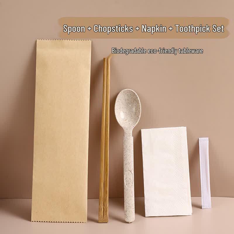 Biodegradable Wheat Straw Disposable Cutlery Set