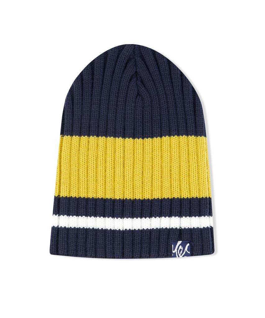 YESEYESEE Y.E.S Stripe Beanie Navy