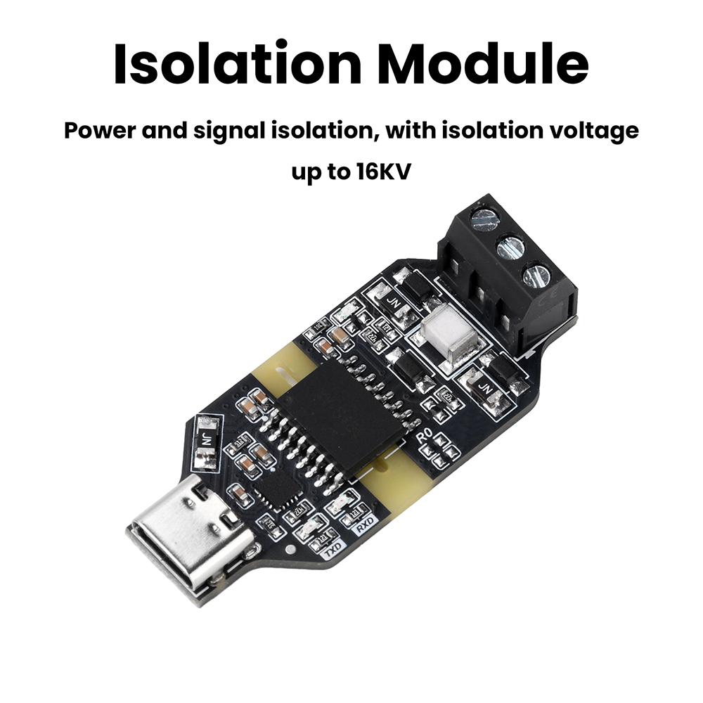 USB to RS485 Isolated converter CH343P serial port module 6Mbps high-speed communication Auto flow control anti-resistant Type-C