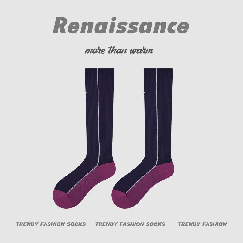 Renaissance Vibrant Orange Low-Pressure Yoga & Fitness Mid-Calf Socks