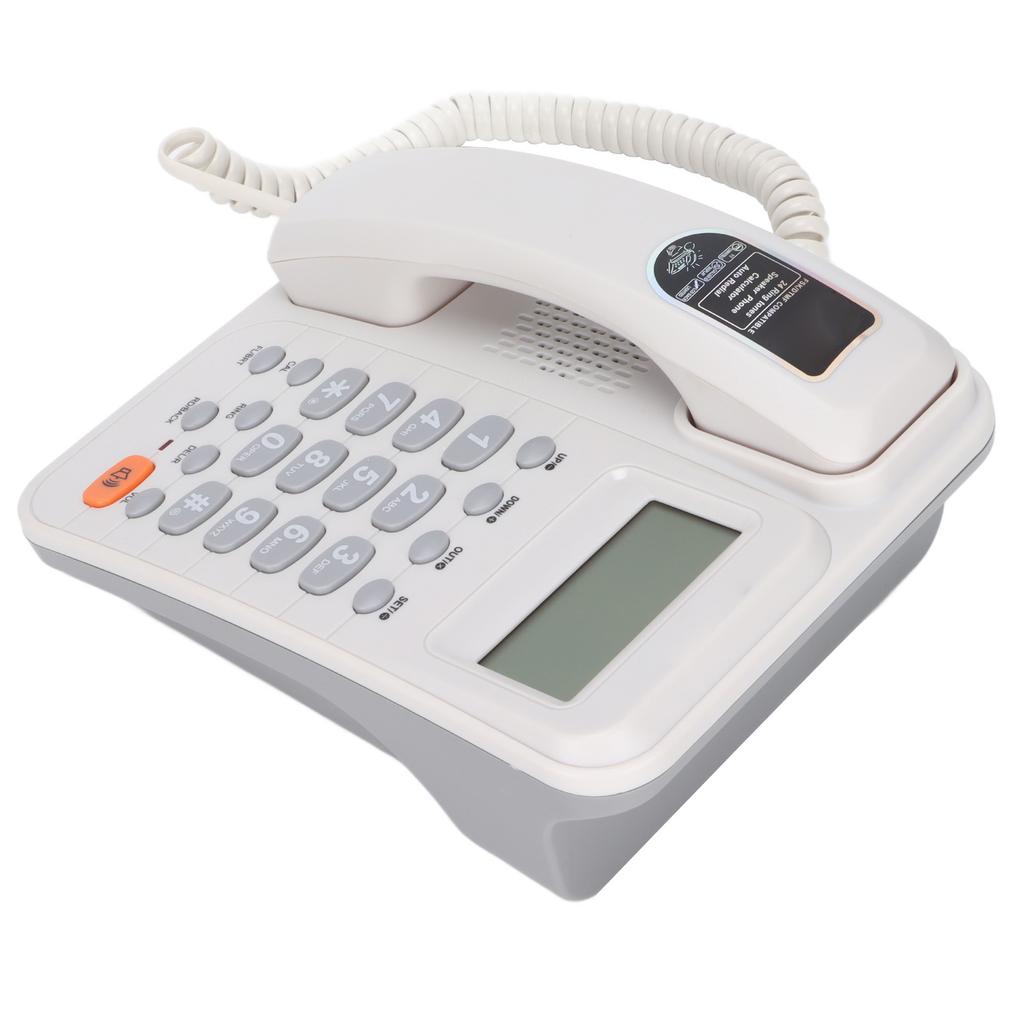 KXT2029CID Office Phone Office Hotel Home Fixed Landline Support Free Battery Extension Interface(White )